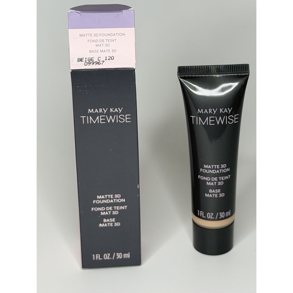 Mary Kay Timewise Matte 3D Foundation Beige C 120 Full Size 1 FL. Oz. NIB 099967